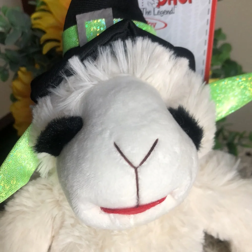 HALLOWEEN Plush LAMB CHOP Dog Toy with Witch Hat